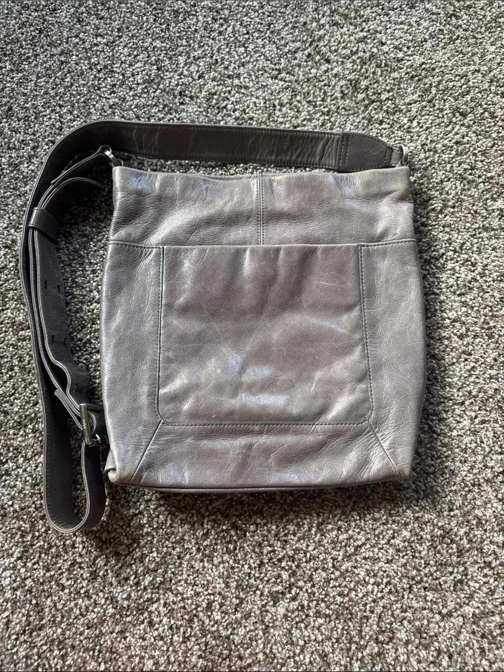 HOBO Gray Leather Crossbody Bag -VINTAGE
